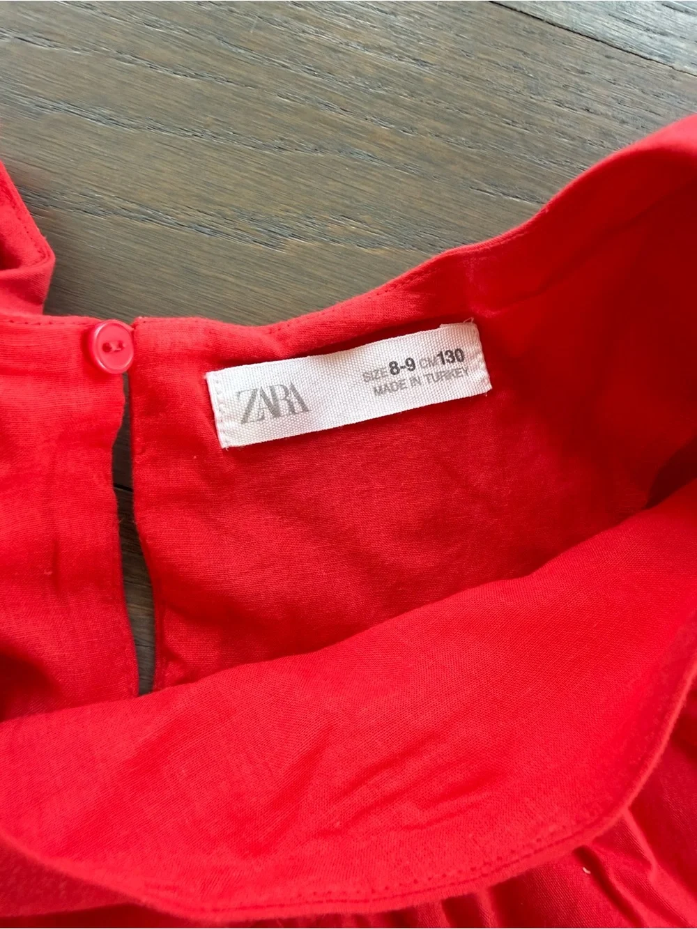 Zara Red Puff Sleeve Tiered Dress size 8/9